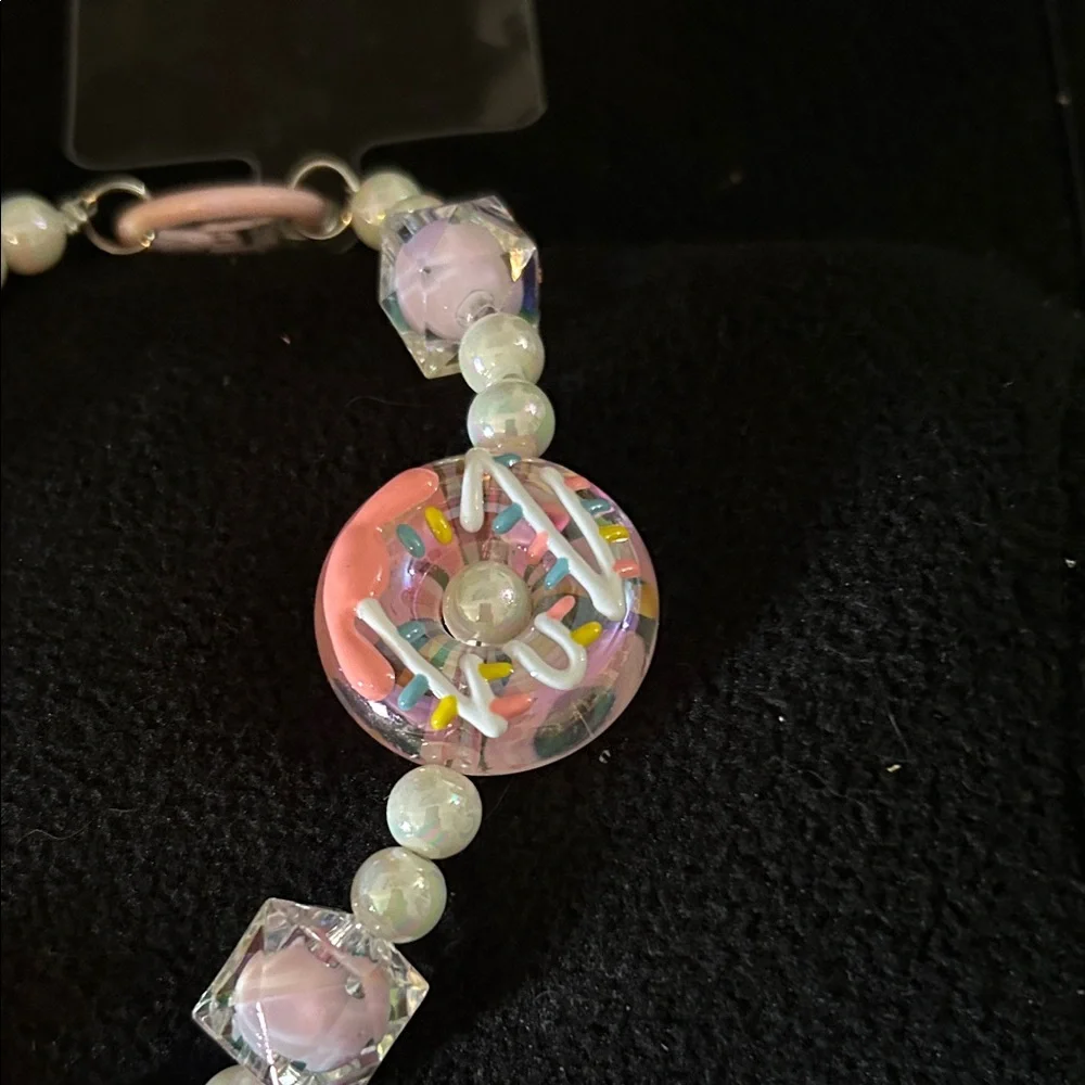 Elegant Pink and White phone charm
